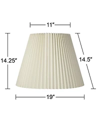 Springcrest Set of 2 Knife Pleat Empire Lamp Shades Large 11" Top x 19" Bottom x 14.25" High Spider Harp and Finial Fitting
