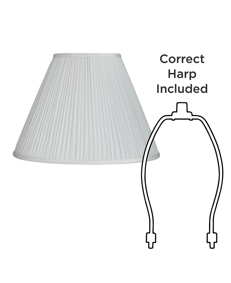 Springcrest Set of 2 Pleated Empire Lamp Shades Medium 7" Top x 16" Bottom x 11.25" High Spider with Harp and Finial Fitting