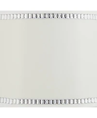 Springcrest Set of 2 Drum Lamp Shades Crystals Beaded Medium 13" Top x 15" Bottom x 10" High Spider Harp and Finial Fitting
