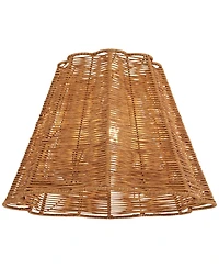 Springcrest 8" Top x 16" Bottom x 11" High x 11" Slant Lamp Shade Replacement Medium Rattan Spider Harp Finial