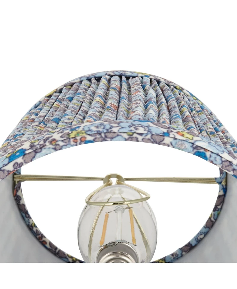 Springcrest 4" Top x " Bottom x 5 1/2" High x 5 1/2" Slant Print Lamp Shade Replacement Set of Shirred Pleated Clip On