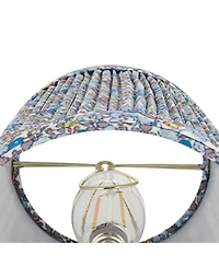Springcrest 4" Top x " Bottom x 5 1/2" High x 5 1/2" Slant Print Lamp Shade Replacement Set of Shirred Pleated Clip On