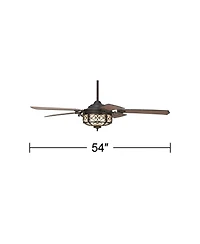 Casa Vieja 54" Hermitage Led Ceiling Fan with 12" Downrod