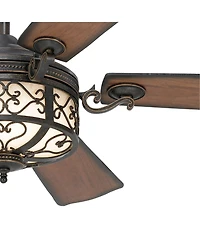 Casa Vieja 54" Hermitage Golden Led Ceiling Fan with 36" Downrod
