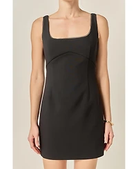 endless rose Women's Lace Trim Mini Dress