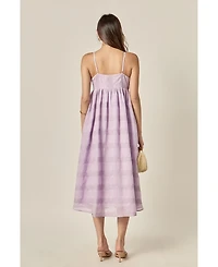 English Factory Women's Embroidered Chiffon Sleeveless Midi Dress