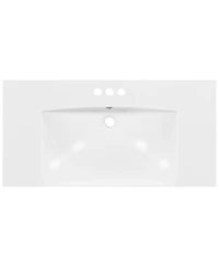Sillysis 36-Inch Resin Bathroom Sink Vanity Top, Basin with 3 Faucet Holes, Scratch and Stain Resistant for Modern Bath.