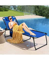 Gouun 4-Position Folding Outdoor Chaise Lounge with Adjustable Backrest