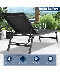 Gouun 3-Piece Aluminum Patio Chaise Lounge Set with Side Table