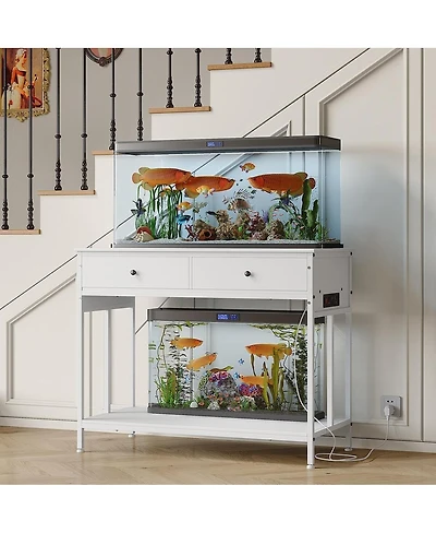 gaomon 40 Gallon Double Aquarium/Reptile Tank Stand with Outlets