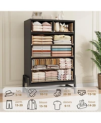 gaomon 6 Dresser for Bedroom, Freestanding 46.6 in Tall Drawer Dresser with Storage, Wooden Closet Storage Chest for Living Room, Bedroom