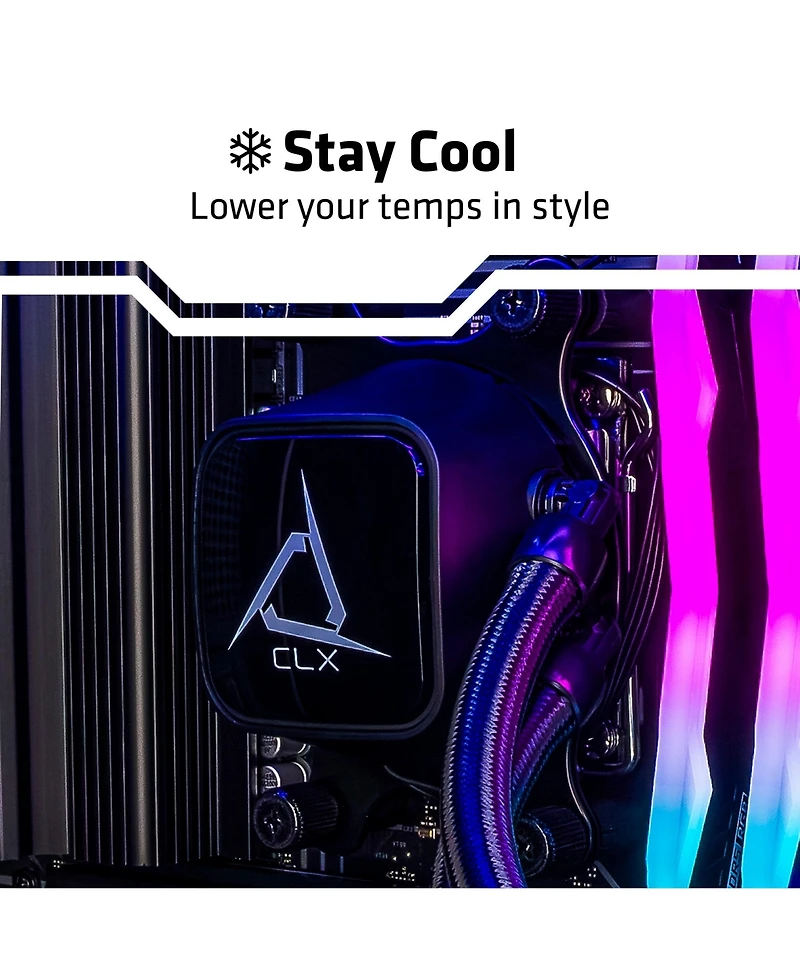Clx Set Gaming Pc-Liquid Cooled Amd Ryzen 7 9800X3D 4.7GHz 8-Core, 32GB DDR5, Rtx 5080 16GB GDDR7 Graphics, 2TB Ssd, WiFi, Windows 11 Home 64-bit