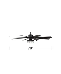 Possini Euro Design 70" Defender Modern Industrial Indoor Outdoor Ceiling Fan Led Light Remote