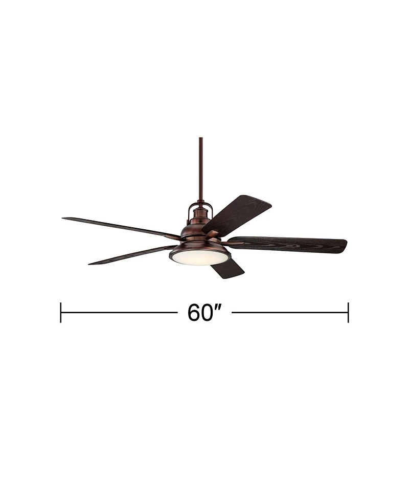 Casa Vieja 60" Wind and Sea Led Ceiling Fan with 18" Rod