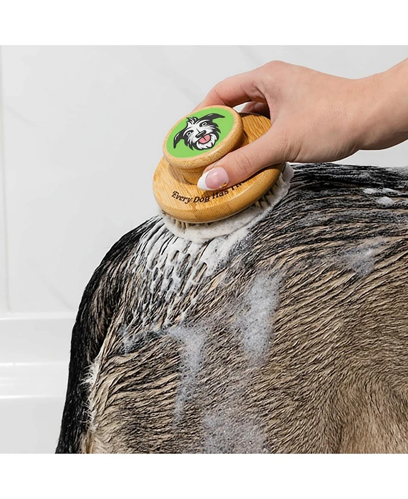 Aronkl Large Dog Bath Scrubber Soft Silicone Bristles Shedding Bathing Massaging Secure Grip Easy Rinse