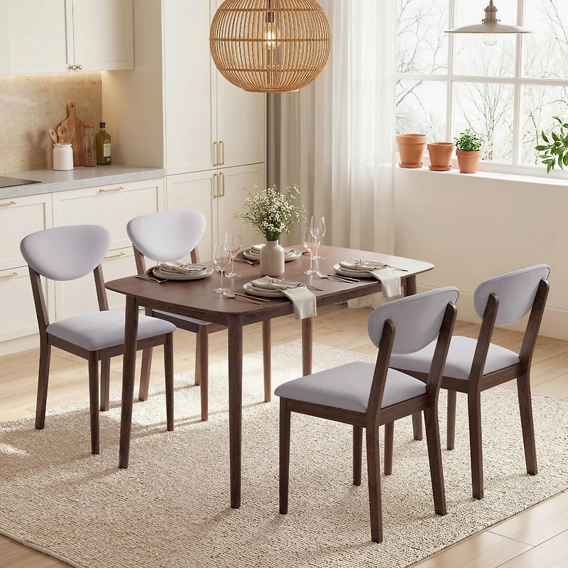Homcom Dining Table Set for 4, Mid-Century Modern Kitchen and Chairs