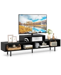 Gouun Contemporary Three-Cubby Tv Stand with Raised Base