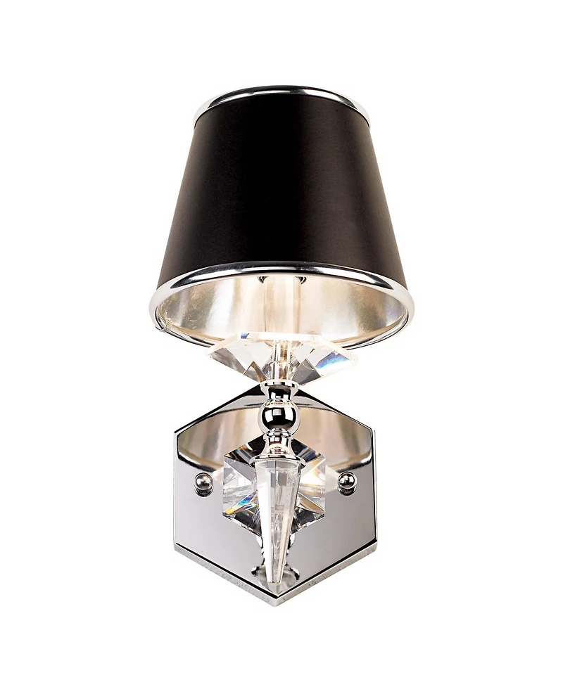 Vienna Full Spectrum Manhattan Modern Wall Lamp Chrome Crystal Hardwire 6" Fixture Paper Shade for Bedroom Reading Living Room House Hallway