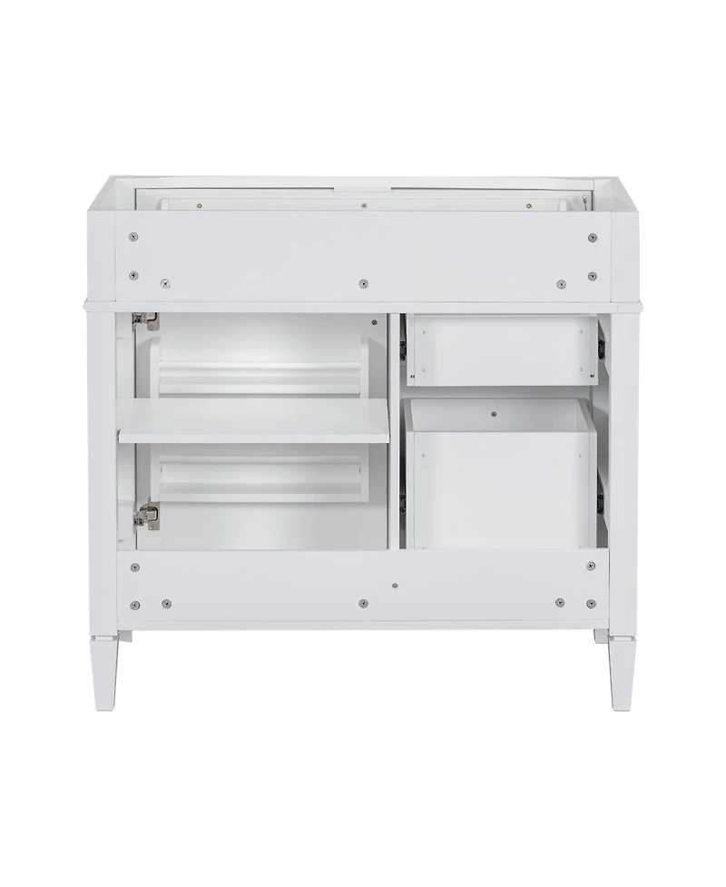 Sillysis Bathroom Vanity without Top Sink, Soft Close Drawers, Adjustable Shelf and Door Organizer for Small