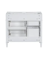Sillysis Bathroom Vanity without Top Sink, Soft Close Drawers, Adjustable Shelf and Door Organizer for Small