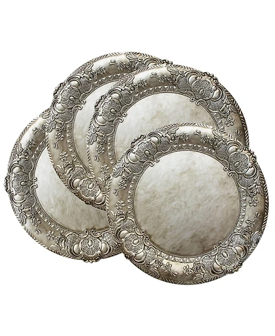 American Atelier Keaton Serveware Embossed Charger Plates Set of 4