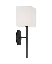 Possini Euro Design Favreau Modern Wall Light Sconces Set of 2 Hardwire 8" Fixture Rectangular Linen Shade for Bedroom Reading Living Room House