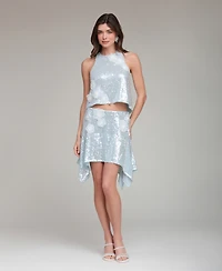 Avec Les Filles Women's Handkerchief Hem Mini Skirt