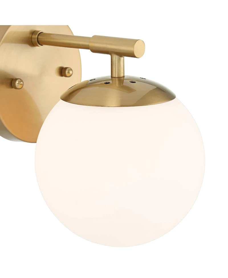 Possini Euro Design Meridian Modern Wall Light Sconces Set of 2 Hardwire 6" Fixture Frosted Glass for Bedroom Bathroom