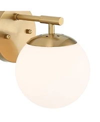 Possini Euro Design Meridian Modern Wall Light Sconces Set of 2 Hardwire 6" Fixture Frosted Glass for Bedroom Bathroom