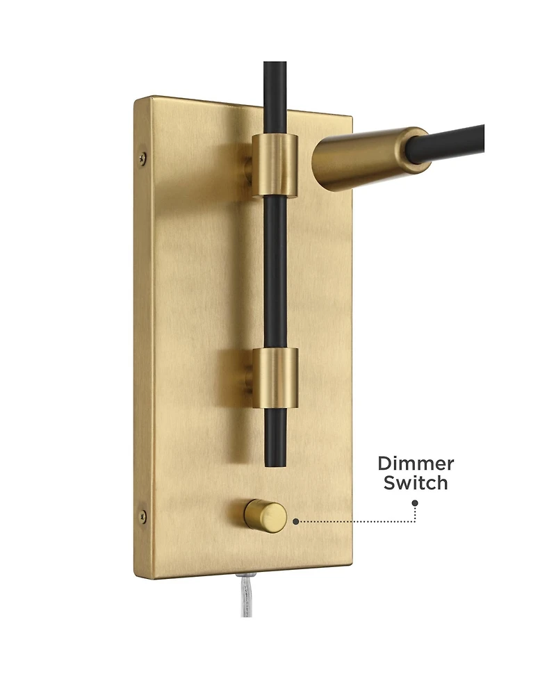 Possini Euro Design Possini Euro Azune 17"H Antique Brass Swing Arm Plug-In Wall Lamp