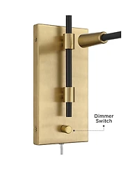 Possini Euro Design Possini Euro Azune 17"H Antique Brass Swing Arm Plug-In Wall Lamp