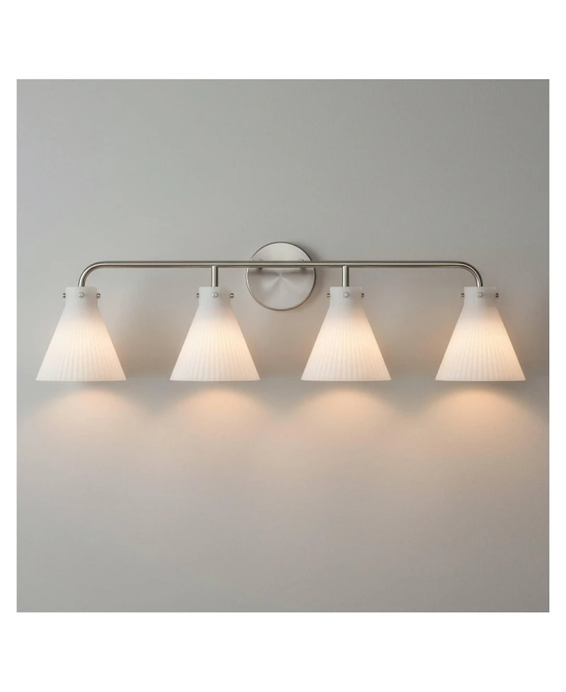 Possini Euro Design Possini Euro Cielo 33" Wide Brushed Nickel 4-Light Bath Light