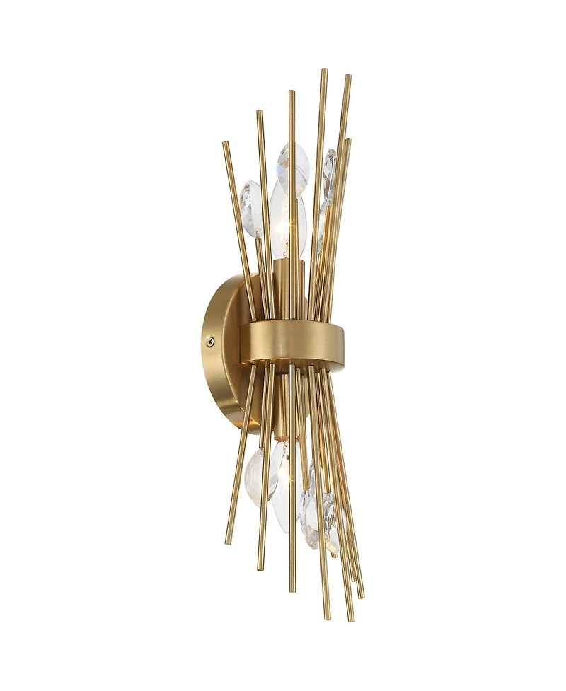 Possini Euro Design Possini Euro Janae 17" High Warm Brass Starburst 2-Light Wall Sconce