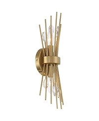 Possini Euro Design Possini Euro Janae 17" High Warm Brass Starburst 2-Light Wall Sconce