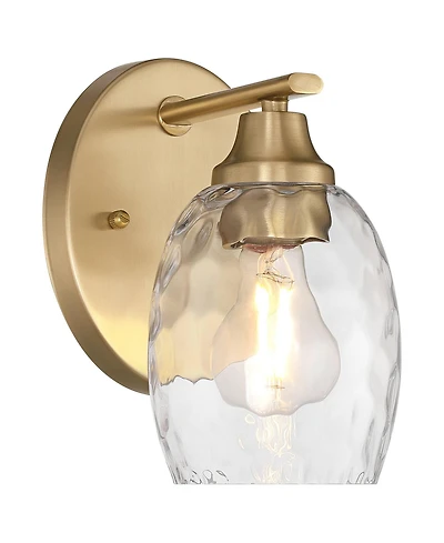 Possini Euro Design Possini Euro Stellan 8 1/2" High Satin Brass Water Glass Wall Sconce