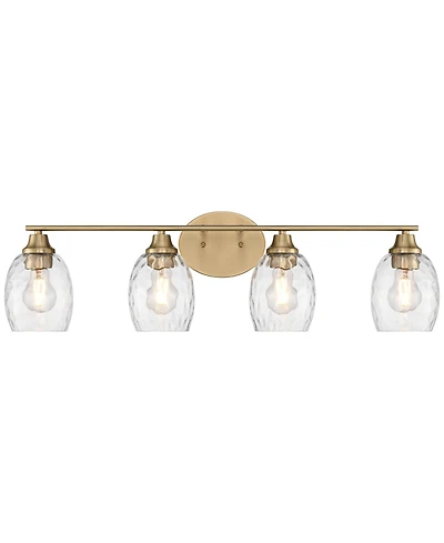 Possini Euro Design Possini Euro Stellan 30 1/2"W Satin Brass 4-Light Bath Vanity Light