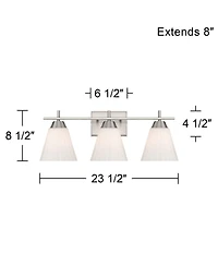 Possini Euro Design Possini Euro Elodie 23 1/2" Wide Brushed Nickel 3-Light Bath Light