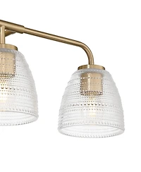 Possini Euro Design Possini Euro Sabrina 22" Wide Satin Brass and Glass 3-Light Bath Light