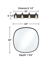 Possini Euro Design Bath Kit: Possini Euro Cindy Bath Light with Uttermost Webster Wall Mirror