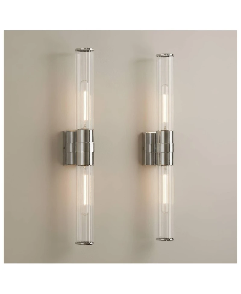 Possini Euro Design Possini Euro Adeline 24 1/4"W Polished Nickel Bath Light Set of 2