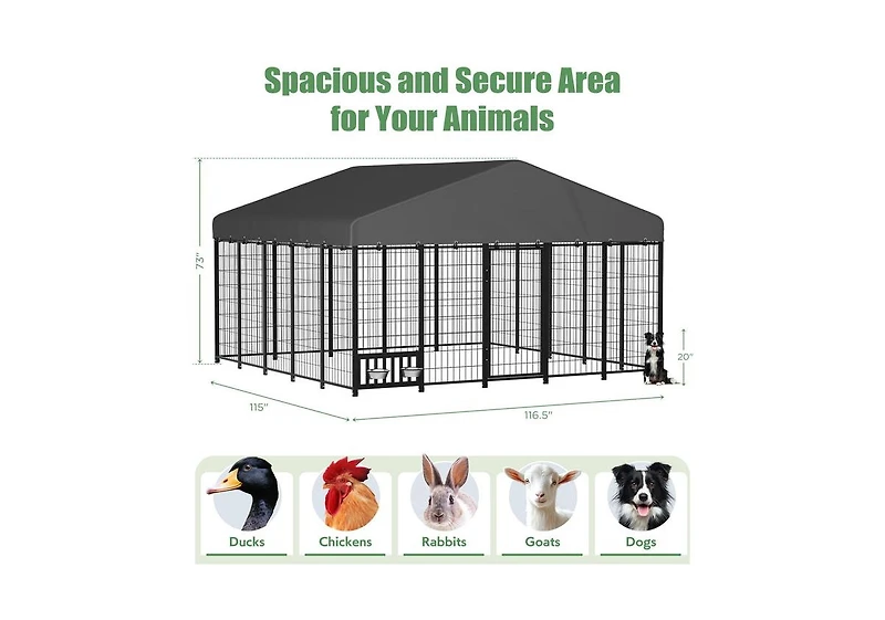 Aecojoy Heavy Duty Outdoor Dog Kennel