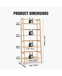 Sugift 4-Tier Bamboo Ladder Shelf Display Rack for Bathroom Bedroom or Office