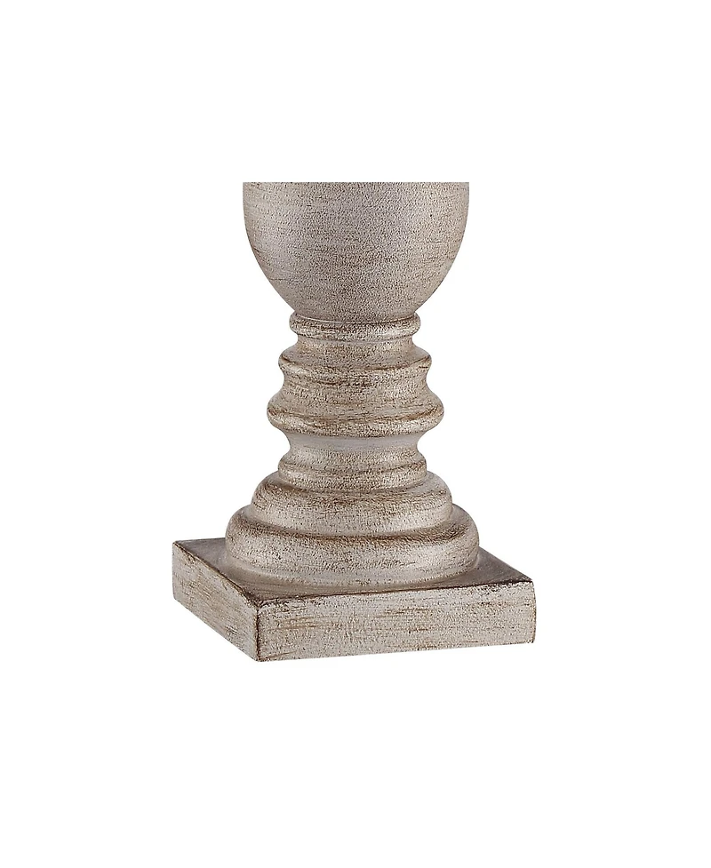 Regency Hill Patsy 26 1/2" Tall Candlestick Traditional Table Lamps Set of 2 WiFi Smart Socket White-Washed Wood Finish Living Room