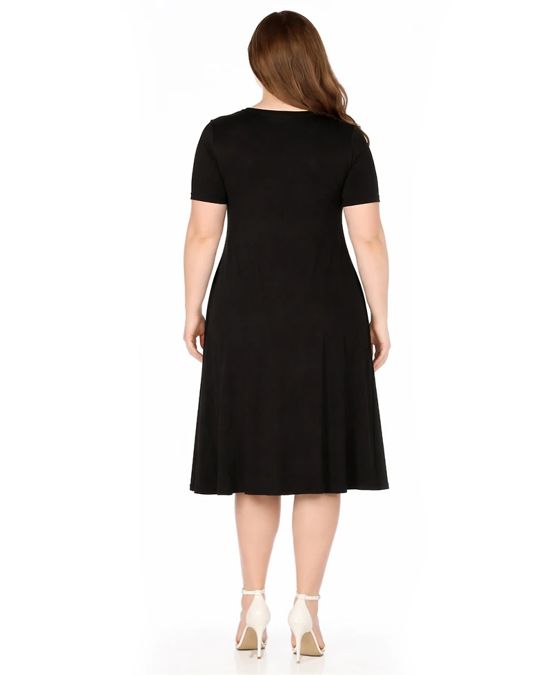 White Mark Plus Tee Swing Midi Dress