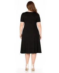 White Mark Plus Tee Swing Midi Dress