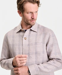 Club Room Men's Dash Plaid Linen Overshirt, Macy's Exclusive - Yd