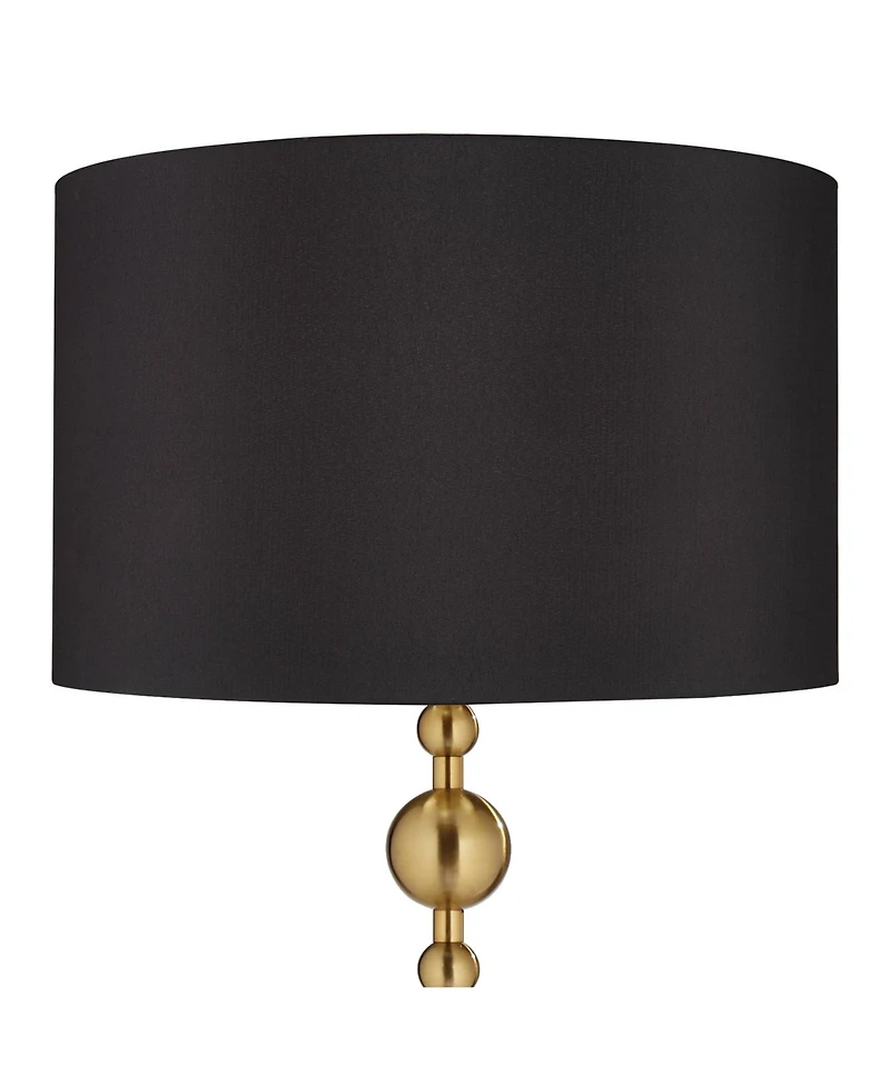 Possini Euro Design Summit Mid Century Modern 71" Tall Floor Lamp Warm Gold Matte Blaster Drum Shade for Living Room Bedroom