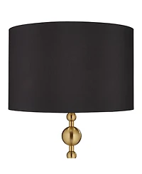 Possini Euro Design Summit Mid Century Modern 71" Tall Floor Lamp Warm Gold Matte Blaster Drum Shade for Living Room Bedroom