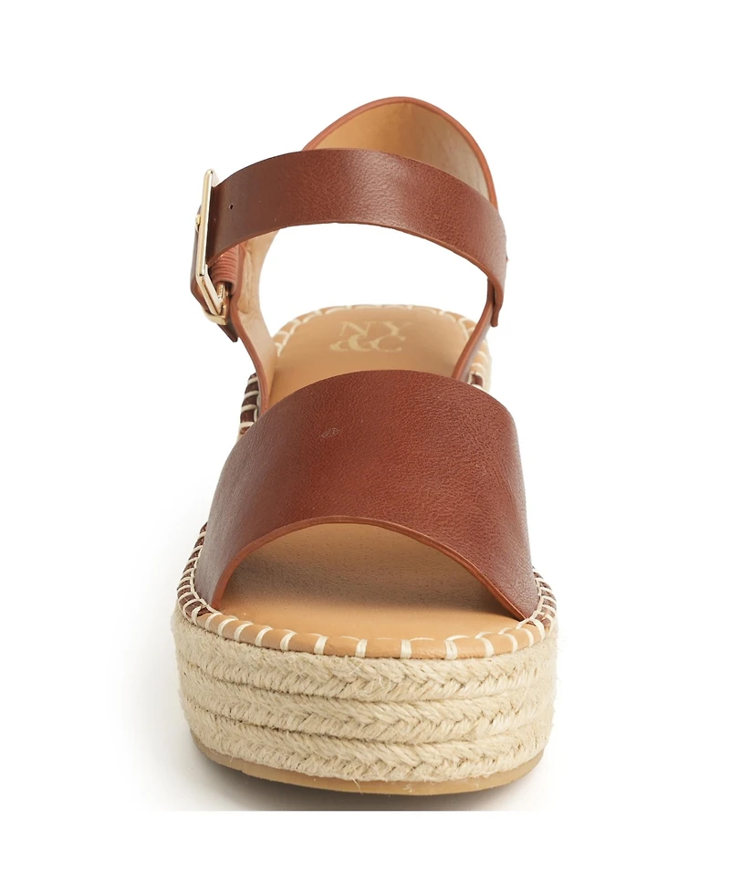 New York & Company Women's Elandra Ankle Strap Platform