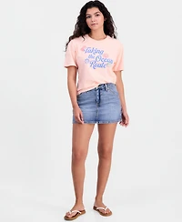 Pretty Rebel Juniors' Ocean Route Graphic Cotton T-Shirt